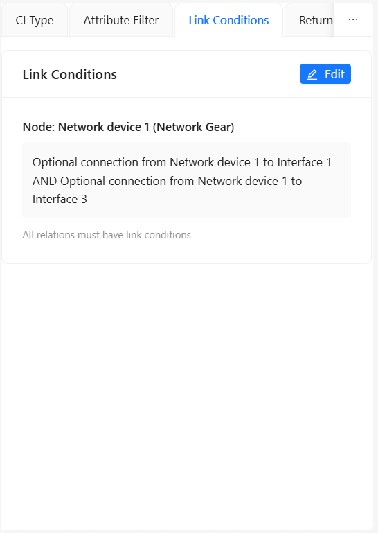 Link Conditions Tab